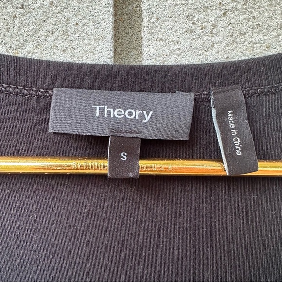 Theory Serah K Black Side Tie Long Sleeve Jersey Knit Top Womens Small Chic - Picture 5 of 11